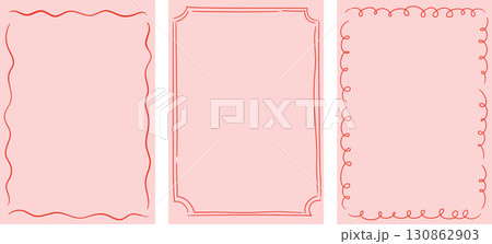 Christmas frames. Hand drawn Christmas background set, cards, banners, prints. Vector art and 130862903