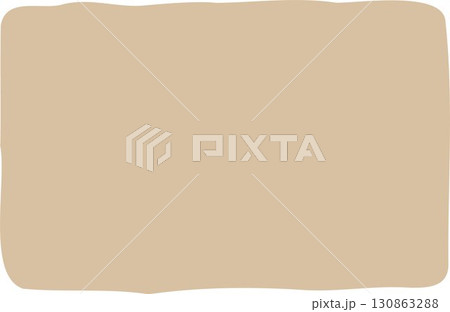 Beige rectangle shape element isolated on white background. Minimalistic light brown abstract rounded vector illustration, soft organic edges. Neutral banner, decorative frame. Modern graphic design. 130863288