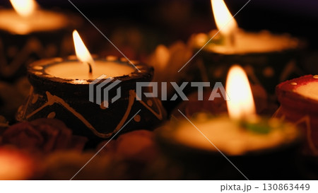 Night Candles for Indian Diwali Festive Celebration 130863449