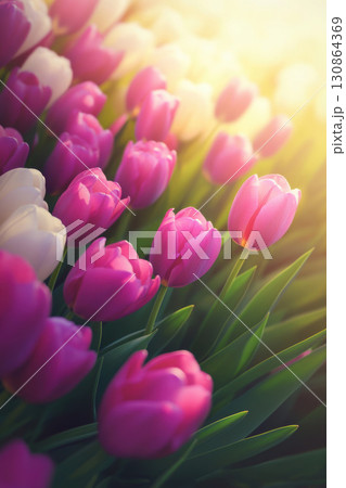 tulips sunlight petals atmosphere closeup bouquet filtering creating tulips sunlight petals atmosphere closeup bouquet filtering creating 130864369