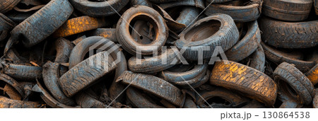 view pile tires states disrepair signs tear rust 130864538