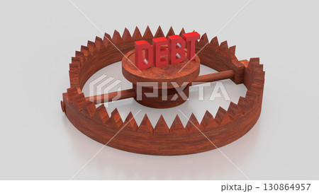 The DEBT on Bear Trap for Business Concept 3d Rendering. The DEBT on Bear Trap for Business Concept 3d Rendering. 130864957
