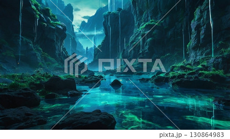 底なしの深淵に広がる幻想魔界 - 闇に潜む異世界の息吹 130864983
