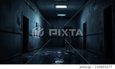 背後に現れた黒い影 - 凍りついた一瞬を描いた恐怖の記憶 背後に現れた黒い影 - 凍りついた一瞬を描いた恐怖の記憶 130865077