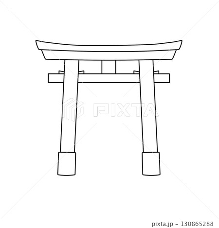 日本の鳥居を線画で描いた手描き風イラスト 日本の鳥居を線画で描いた手描き風イラスト 130865288