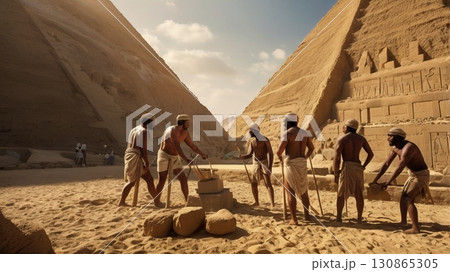 巨人族が築き上げるエジプトのピラミッド―神秘と幻想が交錯する壮大なデジタルアート 巨人族が築き上げるエジプトのピラミッド―神秘と幻想が交錯する壮大なデジタルアート 130865305