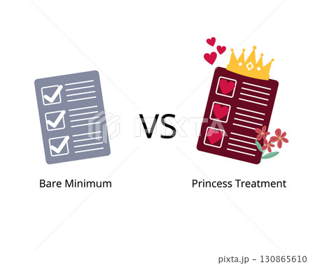 Bare minimum and Princess treatment for Doing only the least amount of effort require and Being treated with exceptional care Bare minimum and Princess treatment for Doing only the least amount of effort require and Being treated with exceptional care 130865610