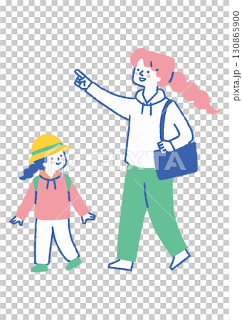 母女享受健行_顏色 130865900