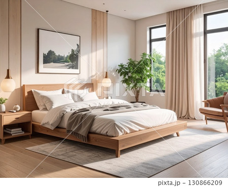 お洒落なベットルーム 130866209