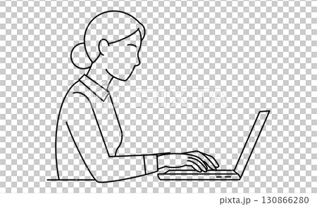 操作計算機的女人的插圖圖標 130866280