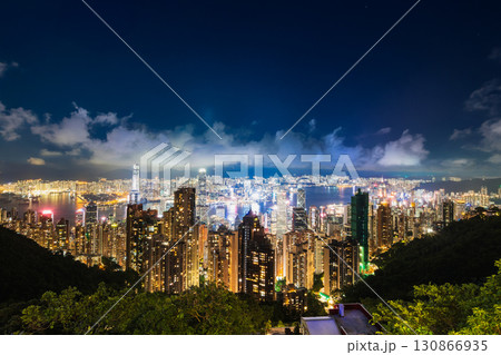 香港 100万ドルの夜景 ビクトリアピークから眺望 香港 100万ドルの夜景 ビクトリアピークから眺望 130866935