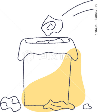 ゴミで一杯になっているゴミ箱 130867059
