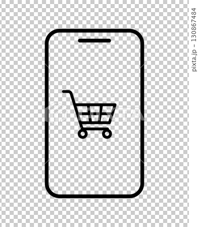 Shopping cart for smartphone shopping app Shopping cart for smartphone shopping app 130867484