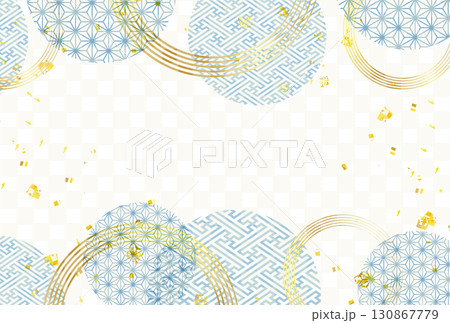 和柄 年賀状 金 背景 和柄 年賀状 金 背景 130867779