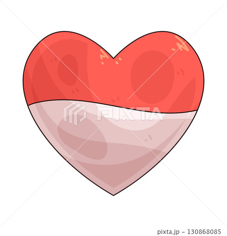 illustration of indonesia flag heart illustration of indonesia flag heart 130868085