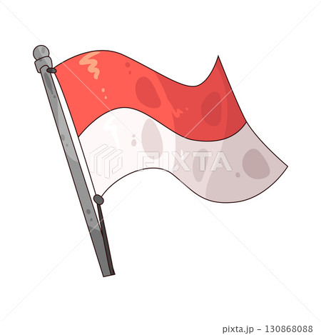 illustration of indonesia flag illustration of indonesia flag 130868088