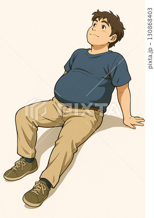 食べ過ぎた青年 130868403