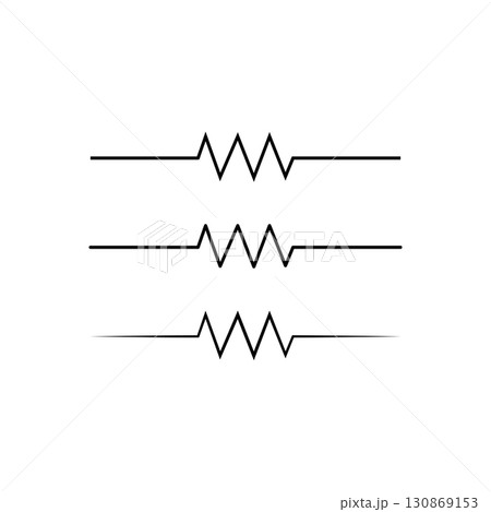 Resistor Symbols in a Simple Circuit Diagram. Anode and Cathode electronic Symbol for Education and Science. Resistor Symbols in a Simple Circuit Diagram. Anode and Cathode electronic Symbol for Education and Science. 130869153