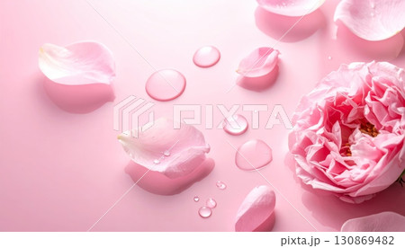 Rose petals with water droplets 130869482
