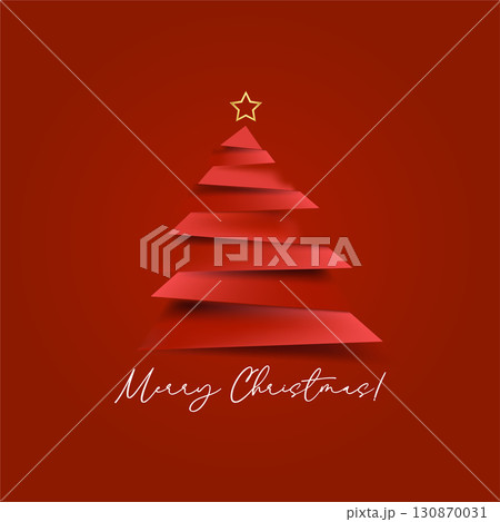 Minimalist Christmas Tree with Merry Christmas  130870031