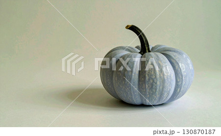 Pastel Lavender Pumpkin with Matte Black Stem. Hallowen Concept. Generated Image 130870187
