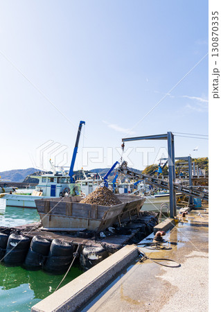 牡蠣の水揚げ風景 牡蠣の水揚げ風景 130870335
