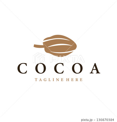 Cocoa bean logo design concept fruit chocolate drink silhouette and plantation symbol illustration icon template vector design Cocoa bean logo design concept fruit chocolate drink silhouette and plantation symbol illustration icon template vector design 130870384