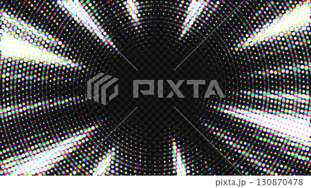 Halftone White Rays Zoom In Motion Effect, PNG Ready, Vector Illustration 130870478