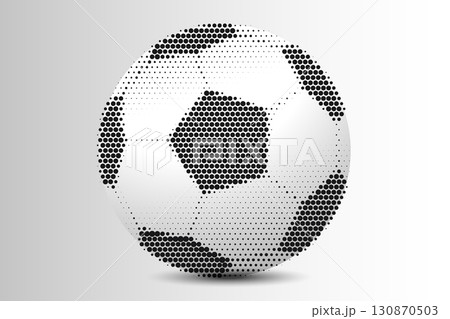 Halftone Football Flat Icon, PNG Ready, Vector Illustration 130870503