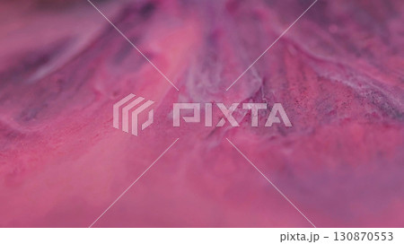 Mix fluid. Flowing paint. Blur purple pink color liquid chemical sparkling water texture spilling on abstract creative art background. 130870553