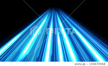 Blue Light Trails, Long Time Exposure Motion Blur Effect, Vector Illustration 130870568