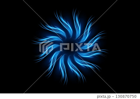Blue Twirl Light Circle Effect on Dark...のイラスト素材 [130870750] - PIXTA