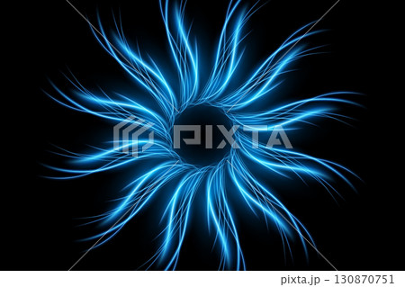 Blue Twirl Light Circle Effect on Dark...のイラスト素材 [130870751] - PIXTA