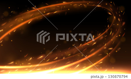 Fire Sparks Swirl Motion Effect Background, Vector Illustration 130870794
