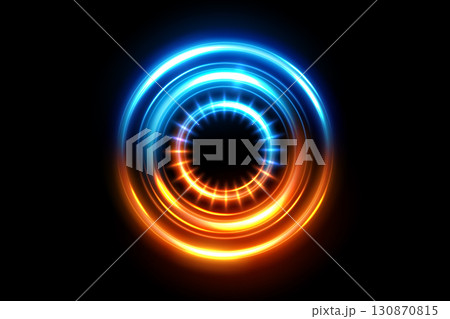 Rounded Gold Blue Light Shiny, Suitable For Product Advertising, Product Design and Other, Vector Illustration 130870815