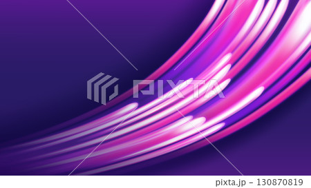 Abstract Violet Wavy Line of Light on Purple Background, Vector Illustration 130870819