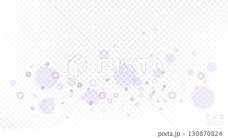 Abstract Violet Bokeh on White Transparent Pattern, Ready For Png Export, Vector Illustration 130870824