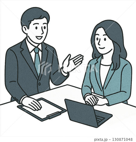 説明を受けるビジネスマン 説明を受けるビジネスマン 130871048