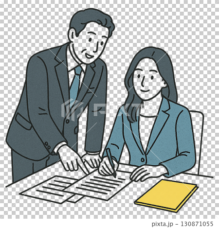 做出安排的商人和女企業家 130871055