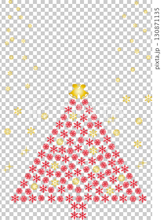 聖誕插圖<聖誕樹設計、雪花> 130871135