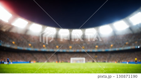 Blurred night scene of a sports stadium 130871190