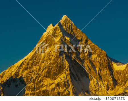 Aerial view of beautiful sunrise landscape of snow capped mountain in Tibet, China 130871278