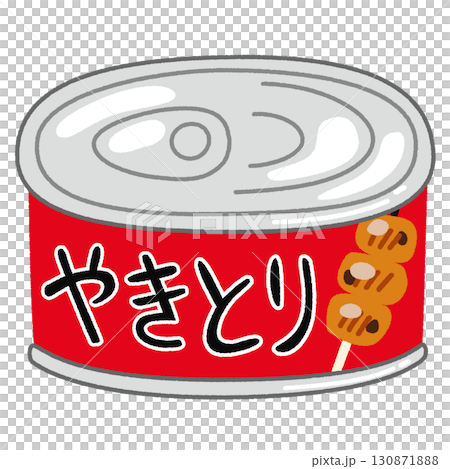 罐裝烤雞肉串的插圖 130871888
