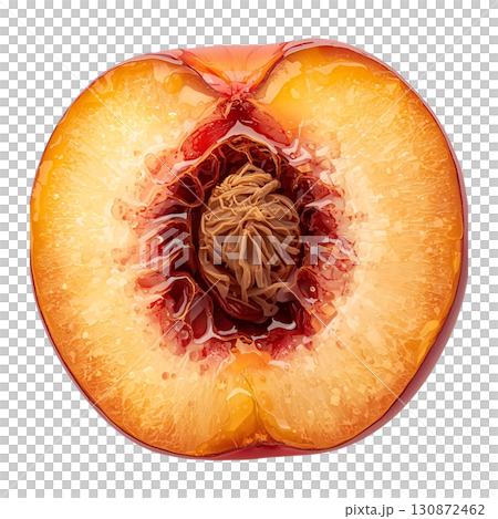 桃 断面のイラスト 桃 断面のイラスト 130872462