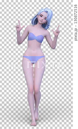 比基尼泳裝形象的一名婦女 130872516