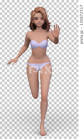 比基尼泳裝形象的一名婦女 130872517