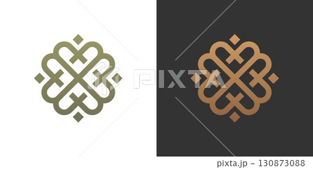 Knot celtic gold celt infinite abstract ornamental isolated graphic logo 130873088