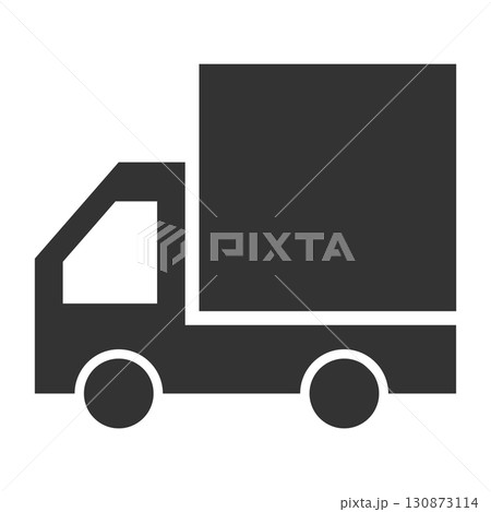 黒いトラックのアイコン – 配送・物流・宅配サービス向け 130873114