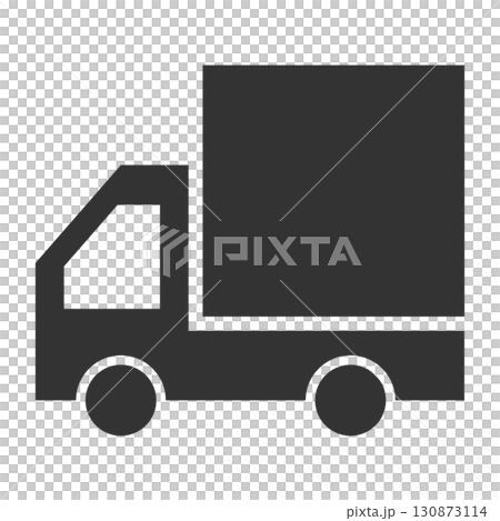 黒いトラックのアイコン – 配送・物流・宅配サービス向け 130873114