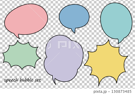 彩色氣泡套裝 – 漫畫和流行風格的氣泡素材 彩色氣泡套裝 – 漫畫和流行風格的氣泡素材 130873485